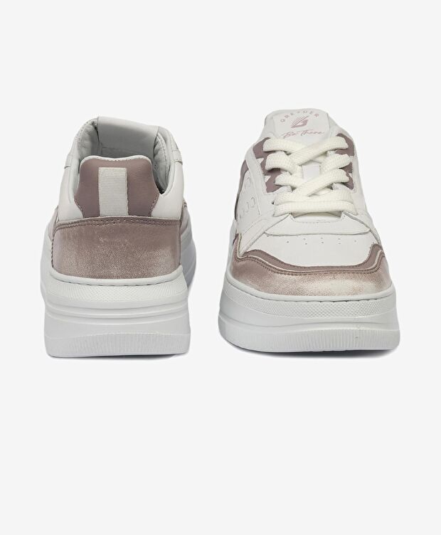 Kadın Lila Beyaz Hakiki Deri Sneaker Ayakkabı - 7