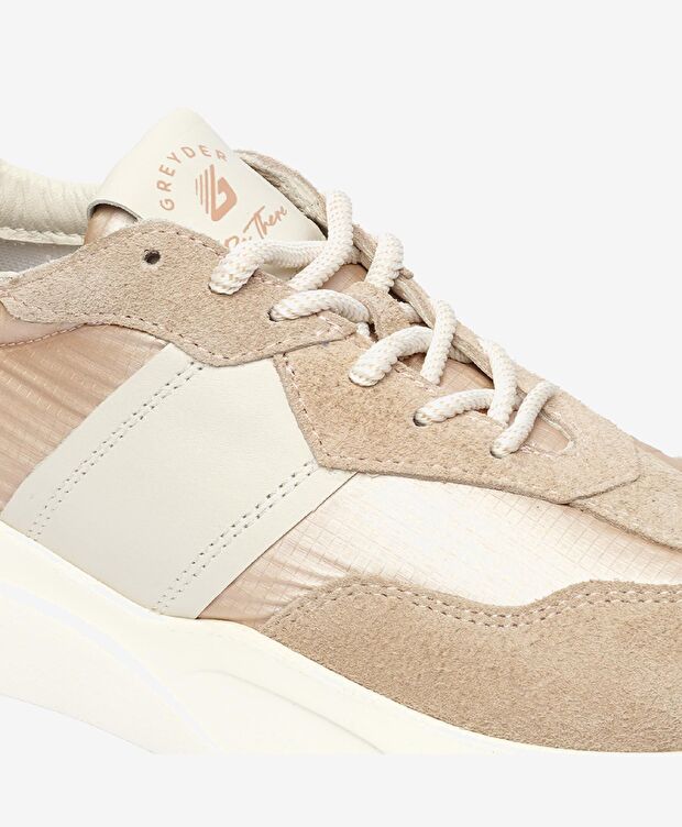 Kadın Krem Hakiki Deri Spor Ayakkabı - 5