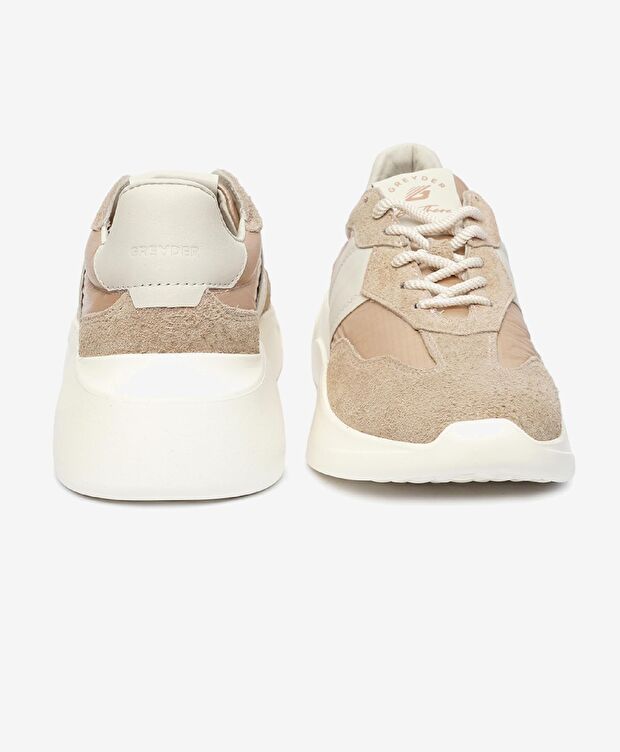 Kadın Krem Hakiki Deri Spor Ayakkabı - 7