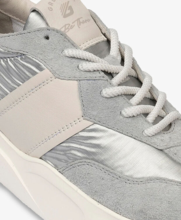 Kadın Beyaz Gümüş Hakiki Deri Spor Ayakkabı - 5