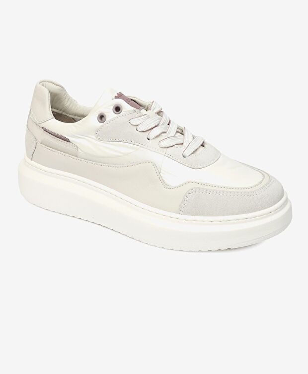 Kadın Beyaz Hakiki Deri Sneaker Ayakkabı - 2