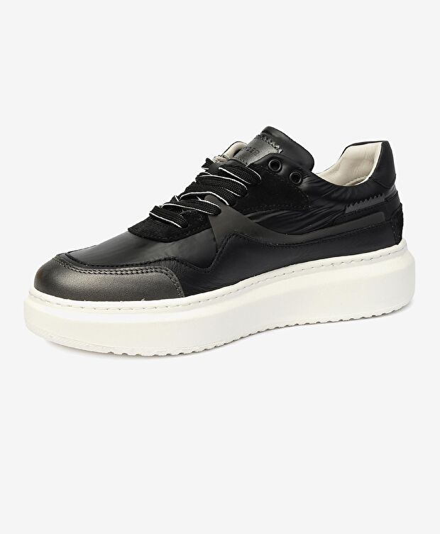 Kadın Siyah Hakiki Deri Sneaker Ayakkabı - 3