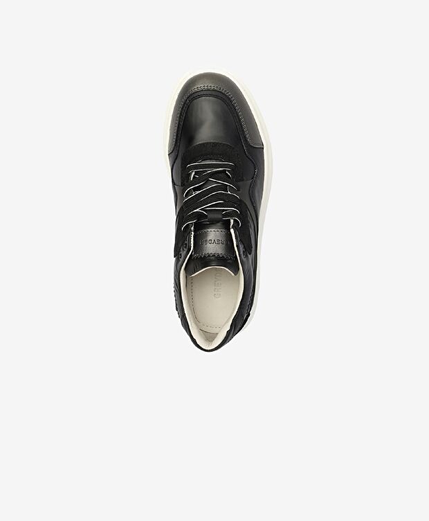 Kadın Siyah Hakiki Deri Sneaker Ayakkabı - 4