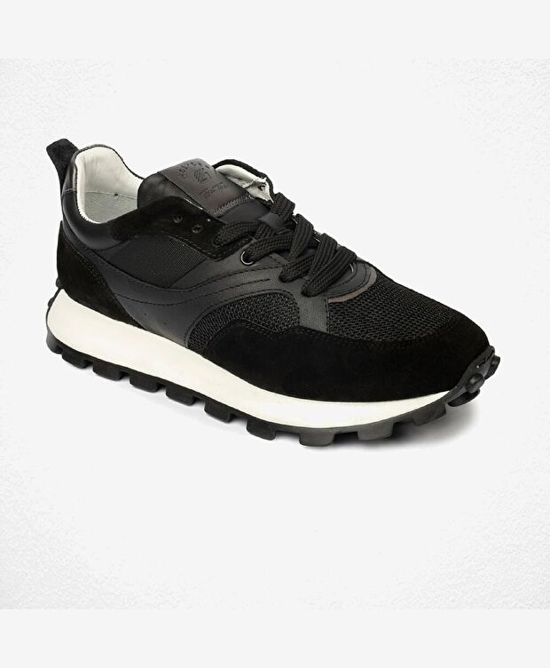 Kadın Siyah Hakiki Deri Spor Ayakkabı - 2