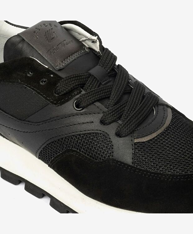 Kadın Siyah Hakiki Deri Spor Ayakkabı - 5