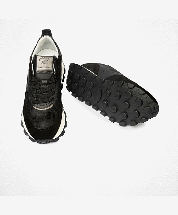 Kadın Siyah Hakiki Deri Spor Ayakkabı - 6