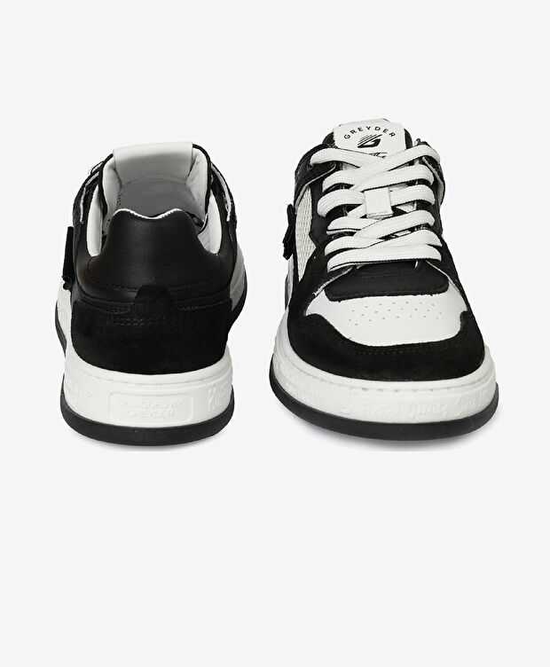 Kadın Siyah Beyaz Hakiki Deri Sneaker Ayakkabı - 7