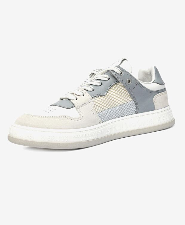 Kadın Beyaz Mavi Hakiki Deri Sneaker Ayakkabı - 3