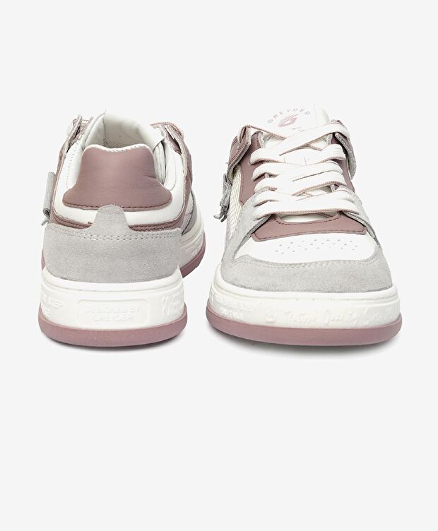 Kadın Beyaz Lila Hakiki Deri Sneaker Ayakkabı - 7