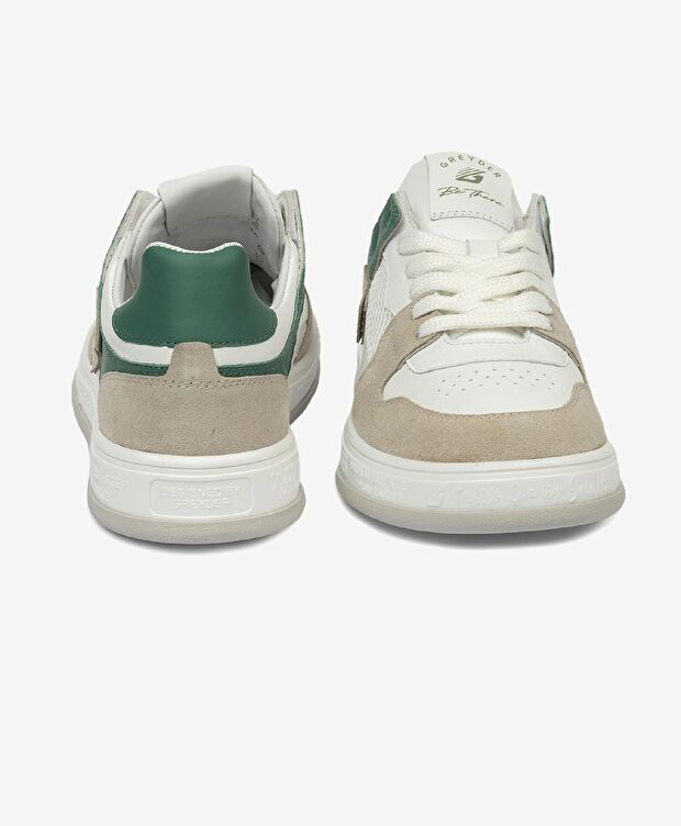 Kadın Ekru Yeşil Hakiki Deri Sneaker Ayakkabı - 7