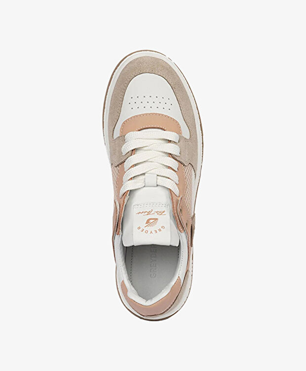 Kadın Ekru Hakiki Deri Sneaker Ayakkabı - 4