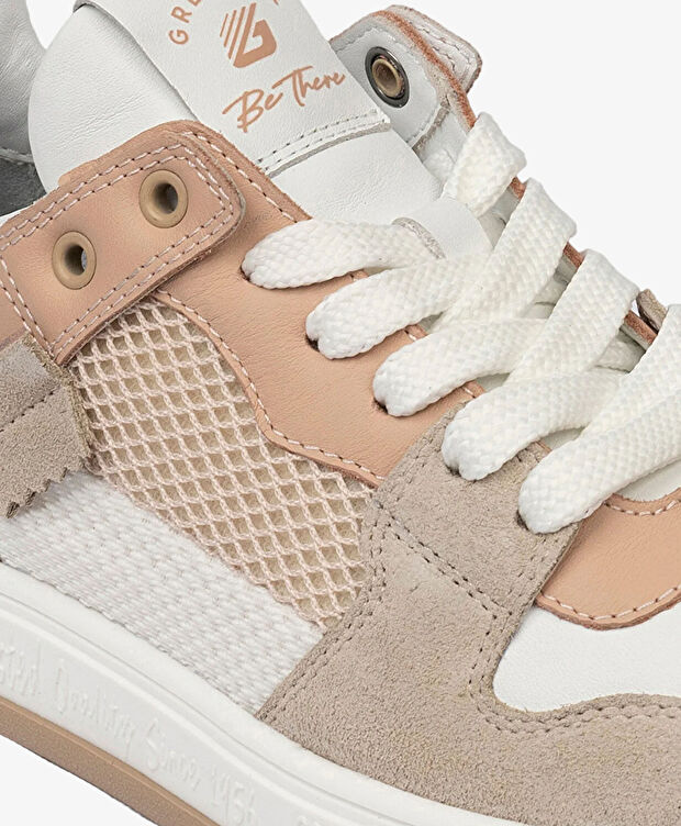 Kadın Ekru Hakiki Deri Sneaker Ayakkabı - 5