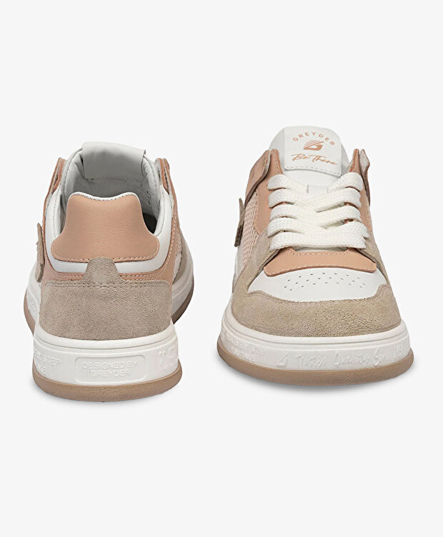 Kadın Ekru Hakiki Deri Sneaker Ayakkabı - 7