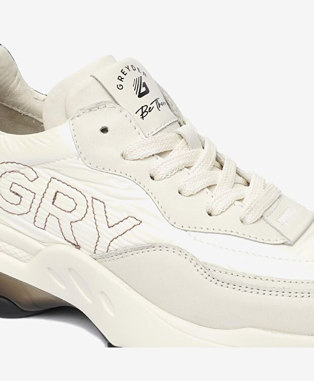 Kadın Kirli Beyaz Hakiki Deri Spor Ayakkabı - 5