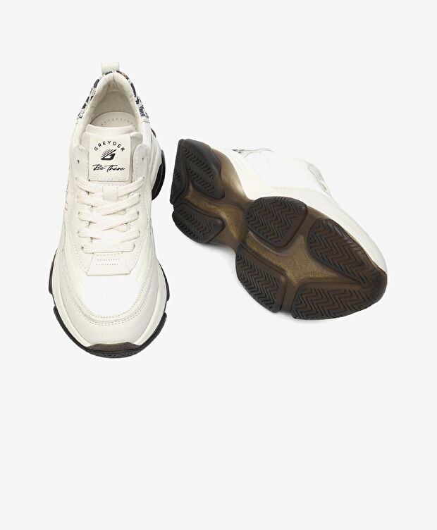 Kadın Kirli Beyaz Hakiki Deri Spor Ayakkabı - 6