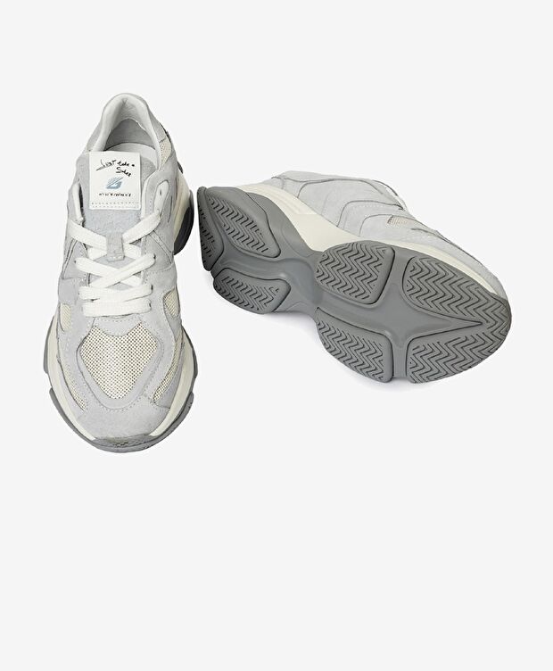 Kadın Gri Hakiki Deri Spor Ayakkabı - 6