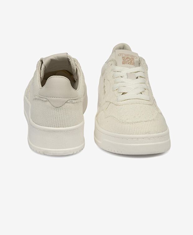 Kadın Ekru Hakiki Deri Sneaker Ayakkabı - 7