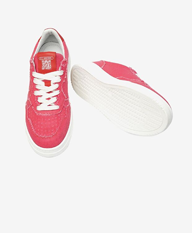 Kadın Nar Çiçeği Hakiki Deri Sneaker Ayakkabı - 6