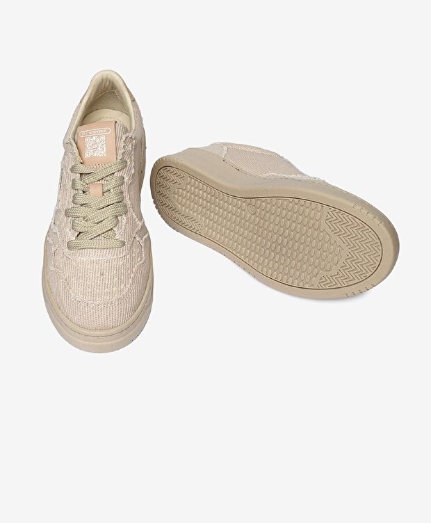 Kadın Krem Hakiki Deri Sneaker Ayakkabı - 6