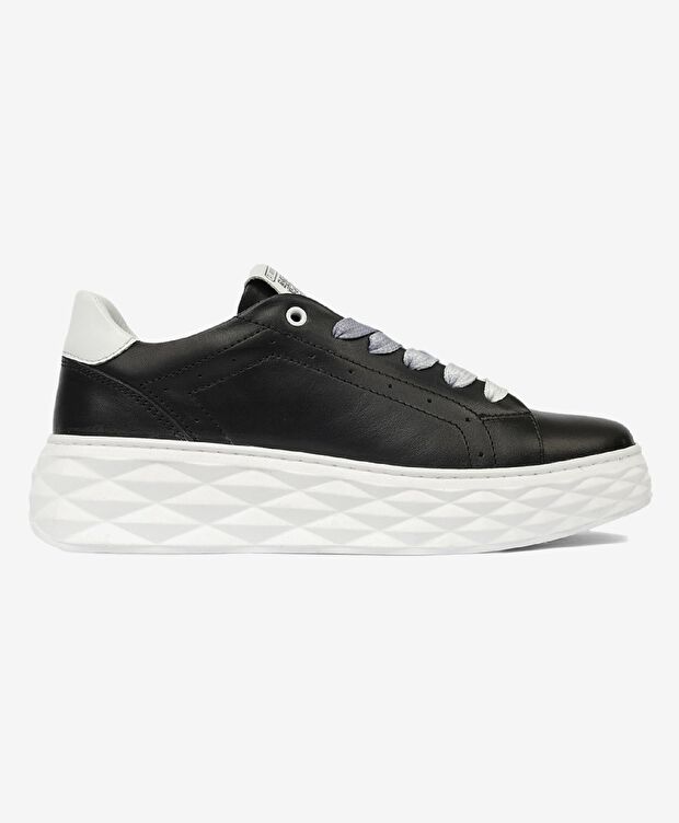 Kadın Siyah Hakiki Deri Sneaker Ayakkabı - 1