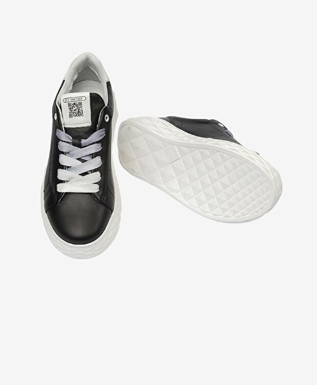 Kadın Siyah Hakiki Deri Sneaker Ayakkabı - 6