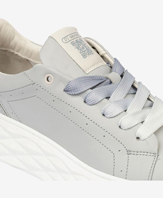 Kadın Açık Mavi Hakiki Deri Sneaker Ayakkabı - 5