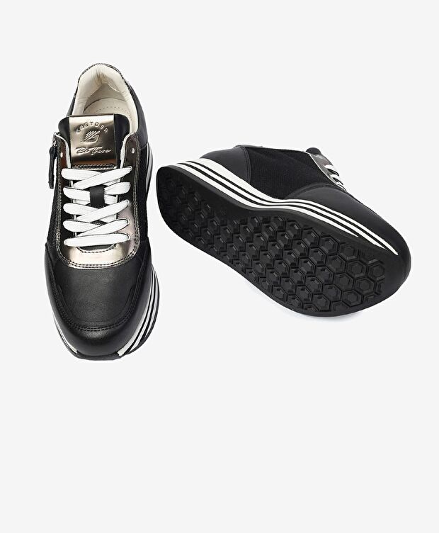 Kadın Siyah Hakiki Deri Spor Ayakkabı - 6