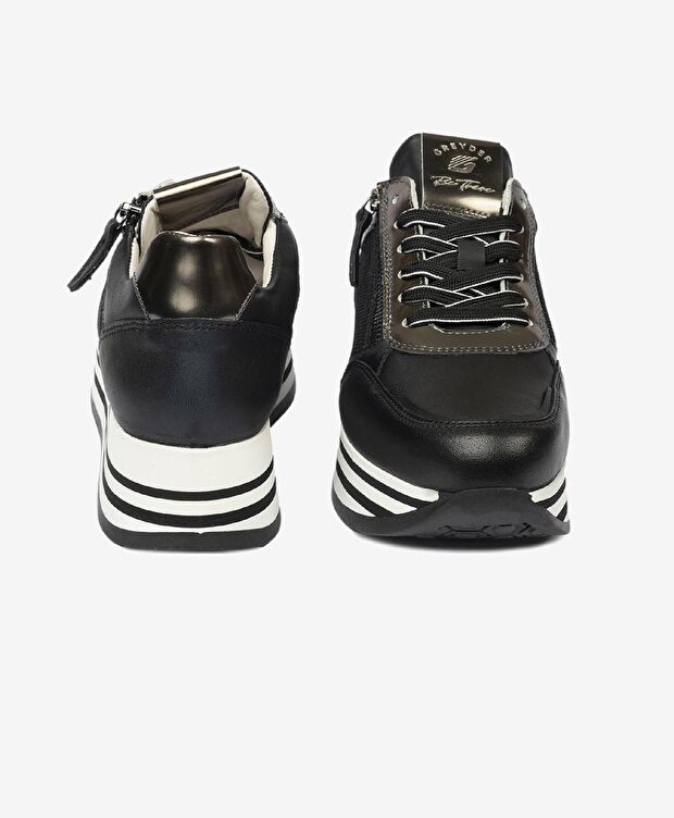 Kadın Siyah Hakiki Deri Spor Ayakkabı - 7