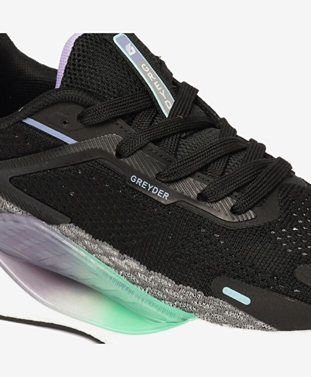 Kadın Siyah Lila Spor Ayakkabı - 5