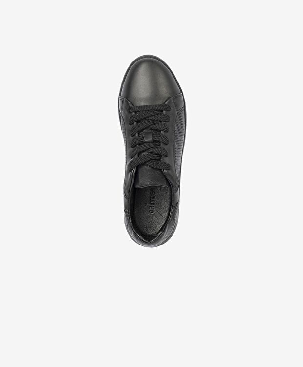 Kadın Siyah Hakiki Deri Sneaker Ayakkabı - 4