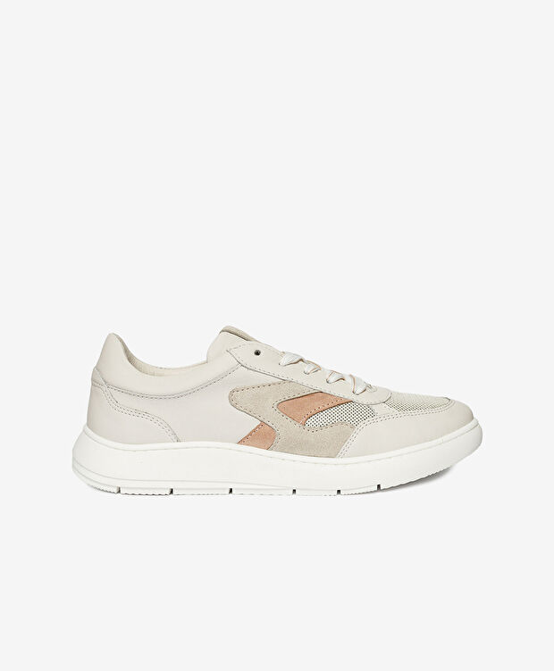Kadın Kirli Beyaz Hakiki Deri Sneaker Ayakkabı - 1
