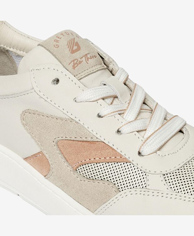 Kadın Kirli Beyaz Hakiki Deri Sneaker Ayakkabı - 5