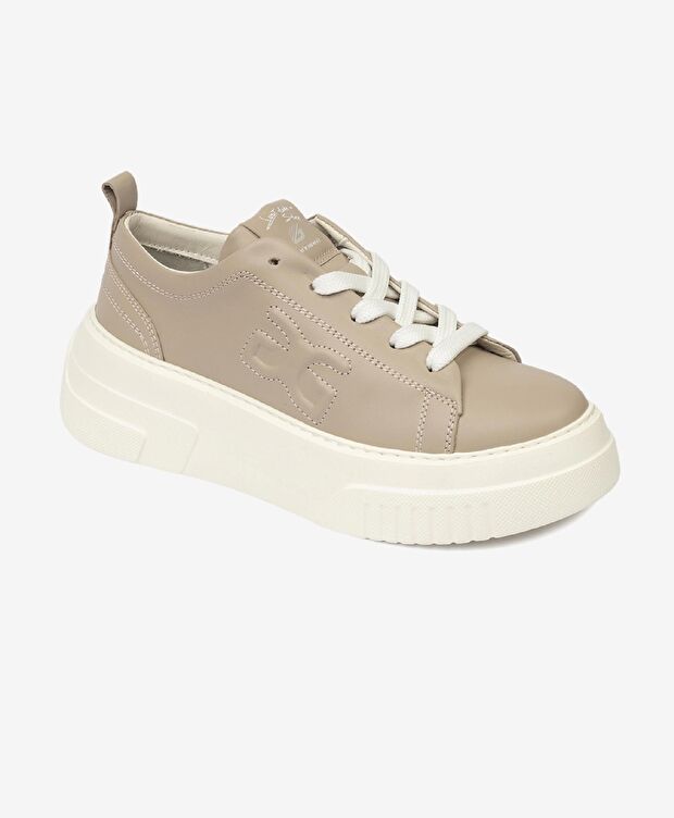Kadın Vizon Hakiki Deri Sneaker Ayakkabı - 1