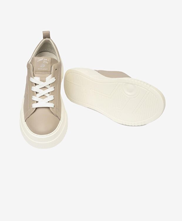 Kadın Vizon Hakiki Deri Sneaker Ayakkabı - 6