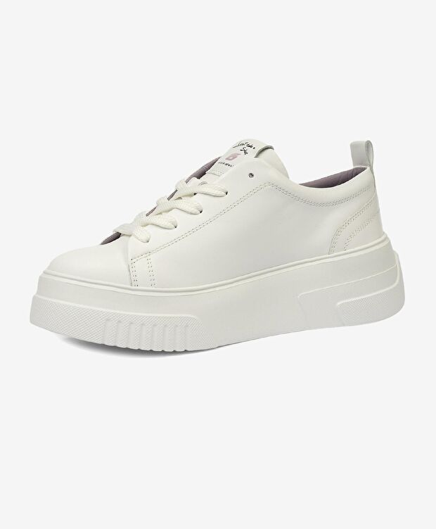 Kadın Beyaz Hakiki Deri Sneaker Ayakkabı - 3