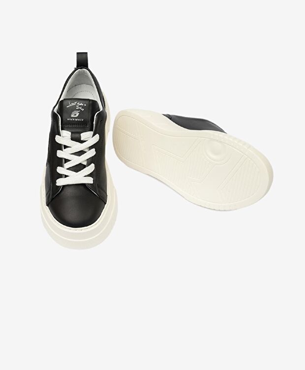 Kadın Siyah Hakiki Deri Sneaker Ayakkabı - 6