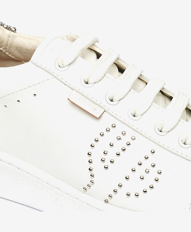 Greyder LAB Kadın Gümüş Hakiki Deri Sneaker Ayakkabı - 5