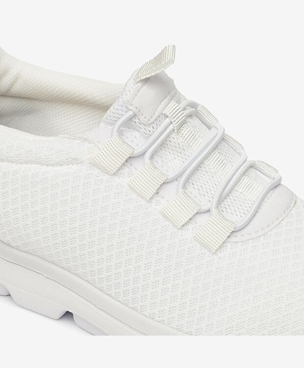 Kadın Beyaz Hakiki Deri Spor Ayakkabı - 5