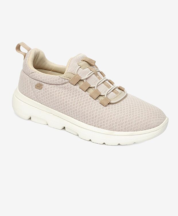 Kadın Krem Hakiki Deri Spor Ayakkabı - 2