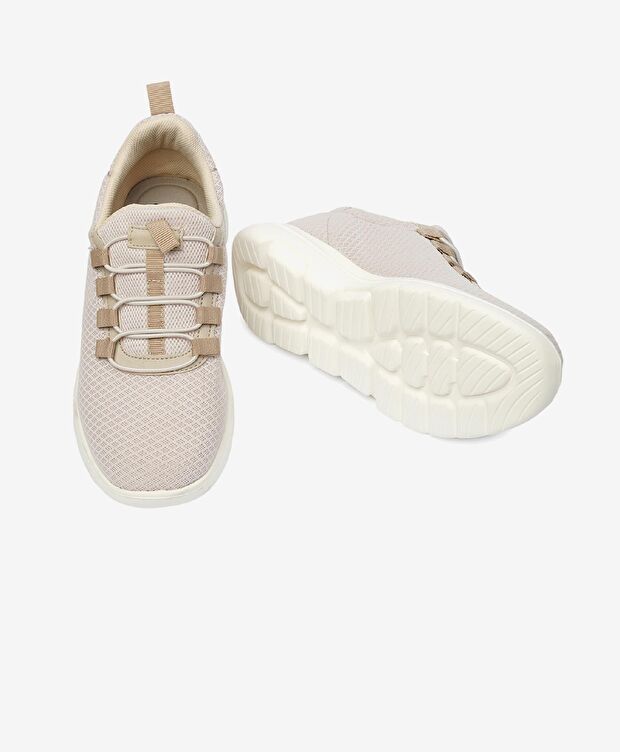 Kadın Krem Hakiki Deri Spor Ayakkabı - 6