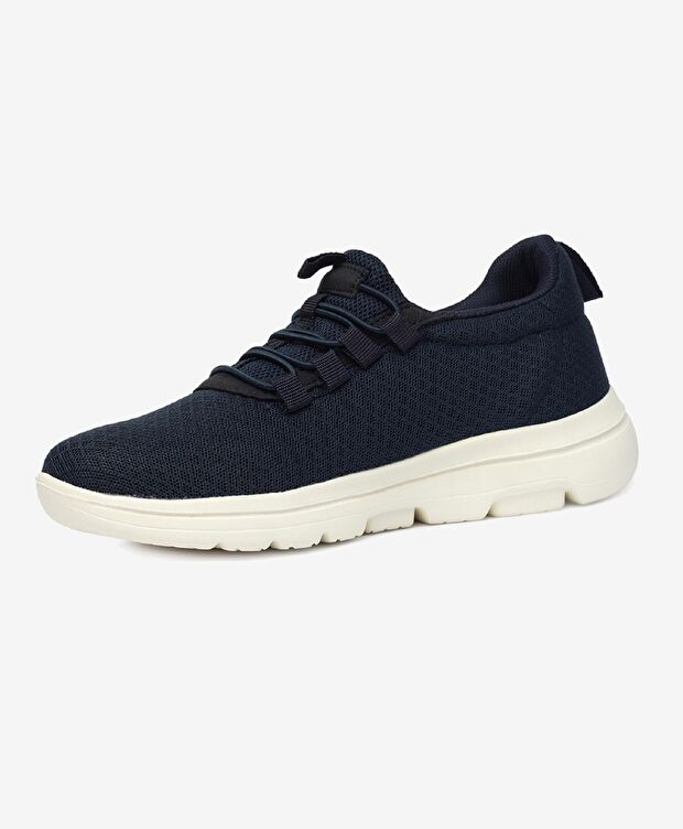 Kadın Lacivert Hakiki Deri Spor Ayakkabı - 3