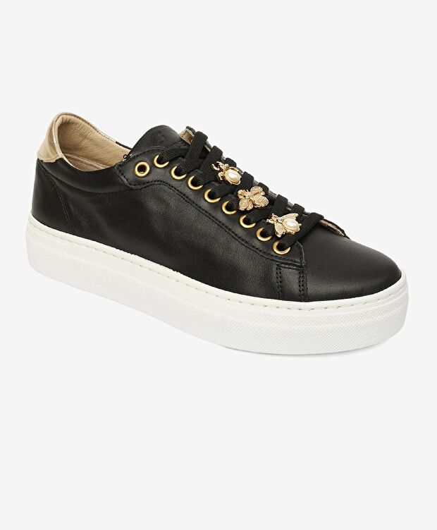 Kadın Siyah Hakiki Deri Sneaker Ayakkabı - 2