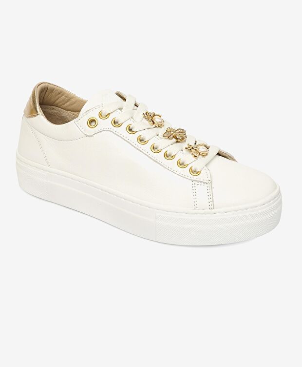 Kadın Beyaz Hakiki Deri Sneaker Ayakkabı - 1