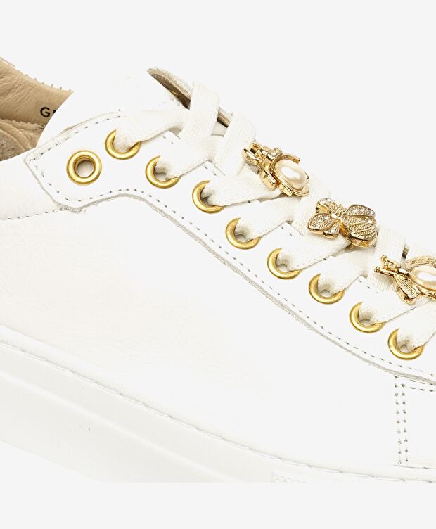 Kadın Beyaz Hakiki Deri Sneaker Ayakkabı - 5