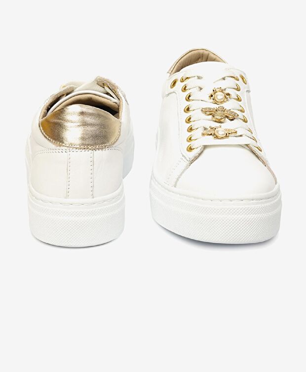 Kadın Beyaz Hakiki Deri Sneaker Ayakkabı - 7