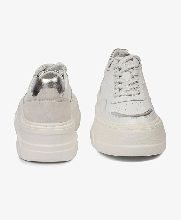 Kadın Beyaz Gümüş Sneaker Ayakkabı - 7