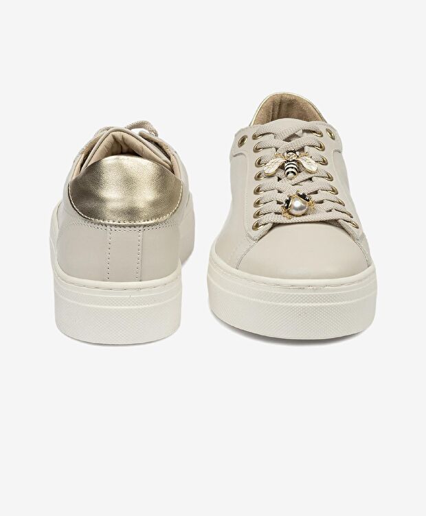 Kadın Açık Vizon Hakiki Deri Sneaker Ayakkabı - 7