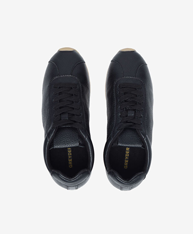 Kadın Siyah Hakiki Deri Sneaker Ayakkabı - 5