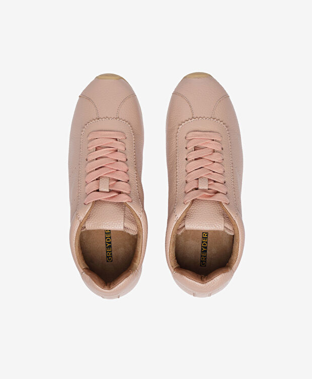 Kadın Pudra Hakiki Deri Sneaker Ayakkabı - 5