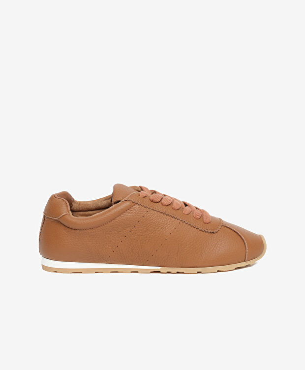 Kadın Taba Hakiki Deri Sneaker Ayakkabı - 1